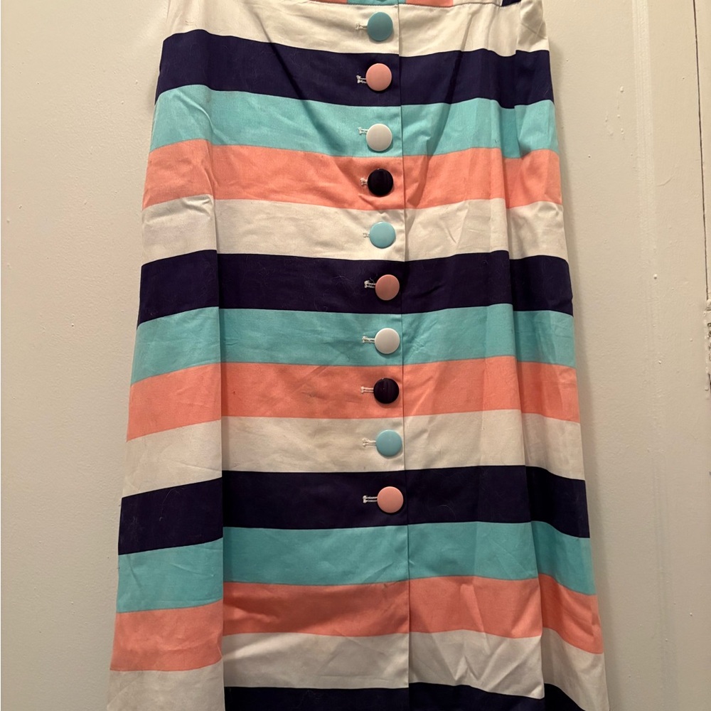 Collectif candy-striped skirt in Medium